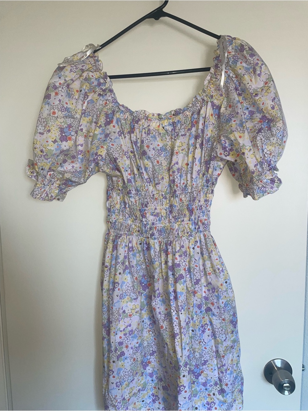 Levi's purple and yellow floral mini dress
